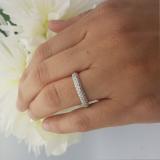 0.43 Carat (ctw) 10K White Gold Round White Diamond Ladies Anniversary Wedding Band Stackable Ring