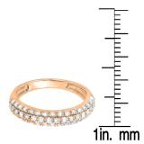 0.43 Carat (ctw) 14K Rose Gold Round White Diamond Ladies Anniversary Wedding Band Stackable Ring