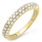 0.43 Carat (ctw) 18K Yellow Gold Round White Diamond Ladies Anniversary Wedding Band Stackable Ring