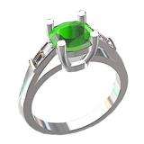 2.00 Carat (ctw) 14K White Gold Cushion & Baguette Cut Green & White Cubic Zirconia Ladies Vintage Style Bridal Engagement Ring 2 CT