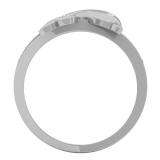0.05 Carat (ctw) 10K White Gold Round Cut Diamond Ladies Right Hand Dolphin Ring