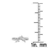 0.05 Carat (ctw) 10K White Gold Round Cut Diamond Ladies Right Hand Dolphin Ring