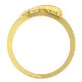 0.05 Carat (ctw) 10K Yellow Gold Round Cut Diamond Ladies Right Hand Dolphin Ring