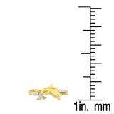 0.05 Carat (ctw) 10K Yellow Gold Round Cut Diamond Ladies Right Hand Dolphin Ring
