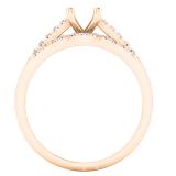 0.25 Carat (ctw) 10K Rose Gold Round Diamond Ladies Semi Mount Bridal Engagement Ring Set (No Center Stone) 1/4 CT