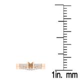 0.25 Carat (ctw) 10K Rose Gold Round Diamond Ladies Semi Mount Bridal Engagement Ring Set (No Center Stone) 1/4 CT