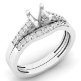 0.25 Carat (ctw) 10K White Gold Round Diamond Ladies Semi Mount Bridal Engagement Ring Set (No Center Stone) 1/4 CT