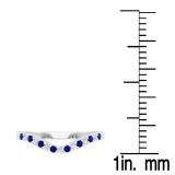 0.25 Carat (ctw) 14K White Gold Round White Diamond & Blue Sapphire Wedding Stackable Anniversary Guard Chevron Band 1/4 CT