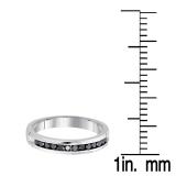 0.25 Carat (ctw) 10K White Gold Round Black Diamond Ladies Anniversary Wedding Stackable Ring Band 1/4 CT