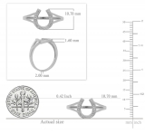 0.08 Carat (ctw) 10K White Gold Round White Diamond Right Hand Horse Shoe Ring