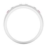 0.75 Carat (ctw) 10K White Gold Round Cut Ruby & Black Diamond Men's Channel Set Wedding Band 3/4 CT