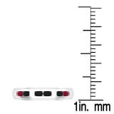 0.75 Carat (ctw) 10K White Gold Round Cut Ruby & Black Diamond Men's Channel Set Wedding Band 3/4 CT