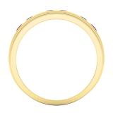 0.75 Carat (ctw) 10K Yellow Gold Round Cut Ruby & Black Diamond Men's Channel Set Wedding Band 3/4 CT