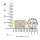 0.50 Carat (Ctw) 14K Yellow Gold Round Cut White Diamond Men's Flashy Micro Pave Hip Hop Ring 1/2 CT