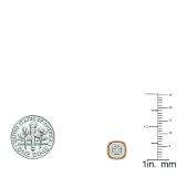 0.15 Carat (Ctw) 10K Rose Gold Round Cut White Diamond Ladies Cushion Frame Stud Earrings