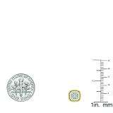 0.15 Carat (Ctw) 10K Yellow Gold Round Cut White Diamond Ladies Cushion Frame Stud Earrings