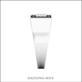 0.45 Carat (Ctw) 10K White Gold Round Black & White Diamond Men's Flashy Hip Hop Pinky Ring 1/2 CT