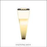 0.45 Carat (Ctw) 10K Yellow Gold Round Black & White Diamond Men's Flashy Hip Hop Pinky Ring 1/2 CT
