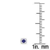 0.65 Carat (Ctw) 10K White Gold Round Cut Blue Sapphire & White Diamond Ladies Square Frame Halo Stud Earrings