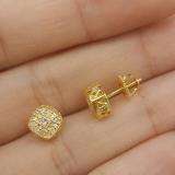 0.25 Carat (ctw) 18K Yellow Gold Round White Diamond Ladies Cluster Style Stud Earrings 1/4 CT