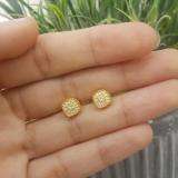 0.25 Carat (ctw) 18K Yellow Gold Round White Diamond Ladies Cluster Style Stud Earrings 1/4 CT