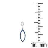 0.15 Carat (ctw) 10K White Gold Round Blue & White Diamond Ladies Fashion Dangling Earrings