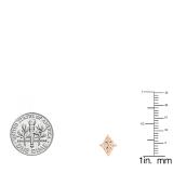 0.08 Carat (ctw) 10K Rose Gold Round White Diamond Ladies Marquise Shaped Stud Earrings