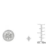 0.08 Carat (ctw) 14K White Gold Round White Diamond Ladies Marquise Shaped Stud Earrings
