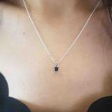 0.50 Carat (ctw) 10K White Gold Princess Cut Black Diamond Ladies Solitaire Pendant 1/2 CT