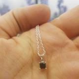 0.50 Carat (ctw) 10K White Gold Princess Cut Black Diamond Ladies Solitaire Pendant 1/2 CT