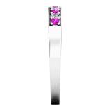 0.30 Carat (ctw) 14K White Gold Princess Pink Sapphire & White Diamond Ladies Wedding Ring 1/3 CT