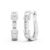 0.25 Carat (ctw) 10K White Gold Round Cut White Diamond Ladies Huggies Hoop Earrings 1/4 CT