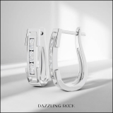 0.25 Carat (ctw) 10K White Gold Round Cut White Diamond Ladies Huggies Hoop Earrings 1/4 CT