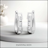 0.25 Carat (ctw) 10K White Gold Round Cut White Diamond Ladies Huggies Hoop Earrings 1/4 CT