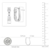 0.25 Carat (ctw) 10K White Gold Round Cut White Diamond Ladies Huggies Hoop Earrings 1/4 CT