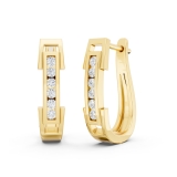 0.25 Carat (ctw) 10K Yellow Gold Round Cut White Diamond Ladies Huggies Hoop Earrings 1/4 CT