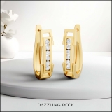 0.25 Carat (ctw) 10K Yellow Gold Round Cut White Diamond Ladies Huggies Hoop Earrings 1/4 CT