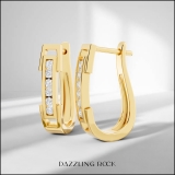 0.25 Carat (ctw) 14K Yellow Gold Round Cut White Diamond Ladies Huggies Hoop Earrings 1/4 CT