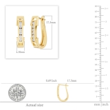 0.25 Carat (ctw) 14K Yellow Gold Round Cut White Diamond Ladies Huggies Hoop Earrings 1/4 CT