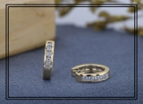 0.20 Carat (ctw) 10K Yellow Gold Round White Diamond Ladies Huggies Hoop Earrings 1/5 CT