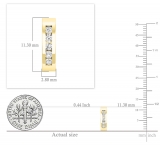 0.20 Carat (ctw) 10K Yellow Gold Round White Diamond Ladies Huggies Hoop Earrings 1/5 CT