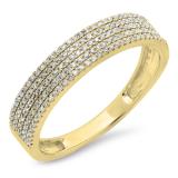0.35 Carat (ctw) 10K Yellow Gold Round White Diamond Ladies Bridal Anniversary Wedding Band 1/3 CT