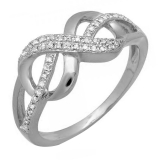 0.15 Carat (ctw) Sterling Silver Round Diamond Ladies Infinity Promise Ring