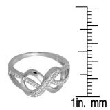 0.15 Carat (ctw) Sterling Silver Round Diamond Ladies Infinity Promise Ring