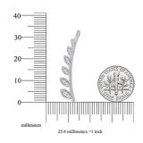 0.50 Carat (ctw) 10K White Gold Round White Diamond Ladies Leaf Shaped Climber Earrings 1/2 CT