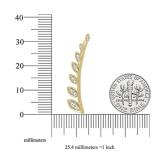 0.50 Carat (ctw) 10K Yellow Gold Round White Diamond Ladies Leaf Shaped Climber Earrings 1/2 CT