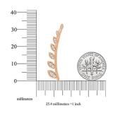 0.50 Carat (ctw) 14K Rose Gold Round White Diamond Ladies Leaf Shaped Climber Earrings 1/2 CT