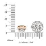 2.55 Carat (ctw) 18K Rose Gold Round White Diamond Ladies Bridal 3 Stone Engagement Ring Set