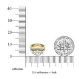 2.55 Carat (ctw) 18K Yellow Gold Round White Diamond Ladies Bridal 3 Stone Engagement Ring Set