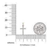 0.15 Carat (ctw) 14K Rose Gold Round White Diamond Ladies Cross Pendant With 18 Inch Chain